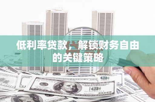 临澧低利率贷款，解锁财务自由的关键策略